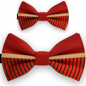 Papioane tata fiu, rosu carmin, imprimeu Pinstripe